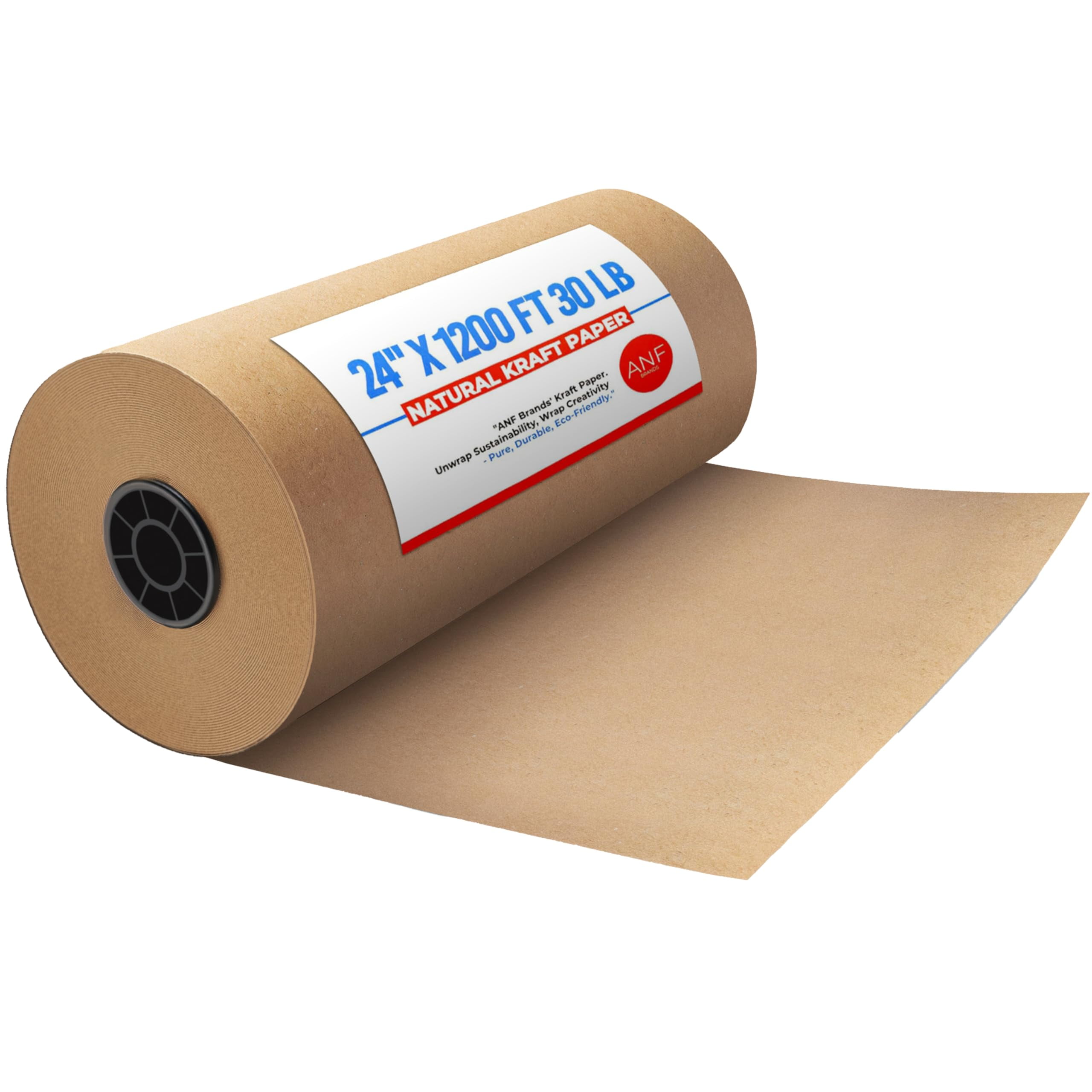 Natural Kraft Paper Roll 24 Inch x 1200 Feet, Heavy Duty Packing Paper for Shipping Void Fill, Craft Paper for Kids Art Projects, Office Use, 30 Lb Basis Weight, Brown
