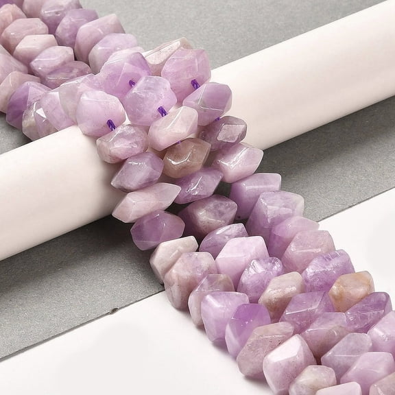 Natural Kunzite Beads Strands Faceted Nuggets 10~11x8~10x7~8mm Hole: 1mm 22~23pcs/strand 7.09~7.48''(18~19cm)