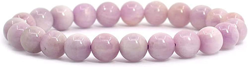 Natural Gemstone 8mm Round Bead Stretch Bracelet | 7 Inch Unisex Handmade Bracelet