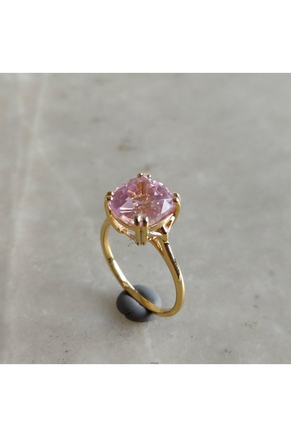 Natural Kunzite Ring, 14K Solid Yellow Gold Kunzite Ring, September Birthstone, Dainty Ring, Wedding Gifts, Kunzite Jewelry, Christmas Gift