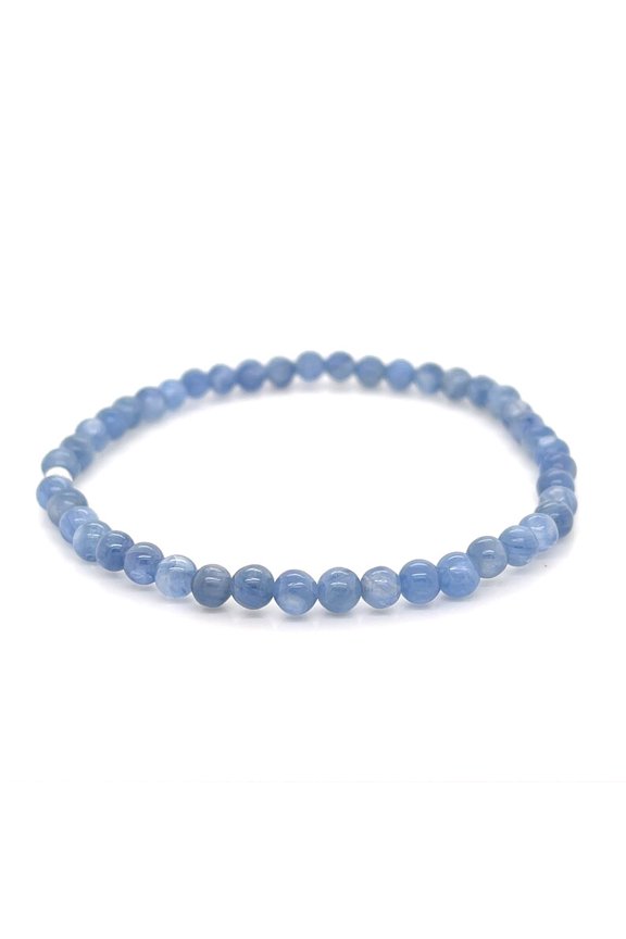 Natural Kyanite 4mm Round Shape Smooth Cut Beads Stretchable Bracelet for Men & Women.