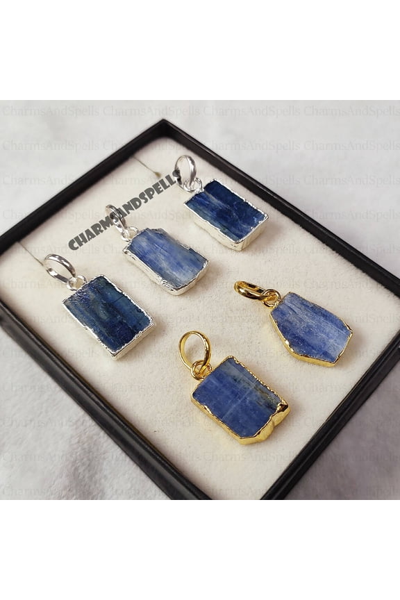 Natural Kyanite Crystal, Gemstone Necklace, Boho Hippie Jewelry, Blue Pendant, Raw Crystal Jewelry, Modern Jewelry, Valentine Day Gifts