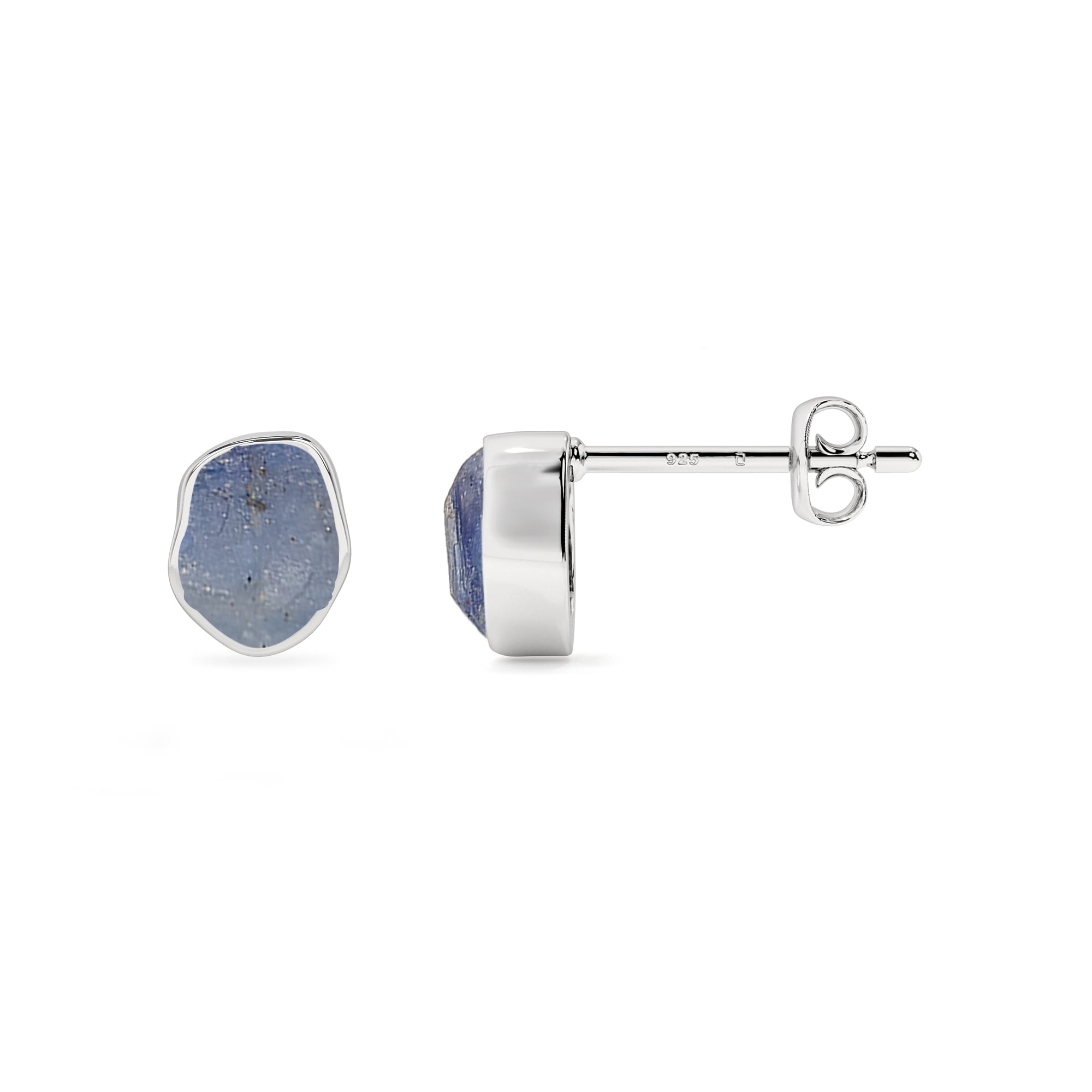 Natural Kyanite Rough Shape Stud Earrings in Sterling Silver for Women, Special Birthstone Jewelry for Her Birthday, Wedding Anniversary, Christmas, Mothers Day