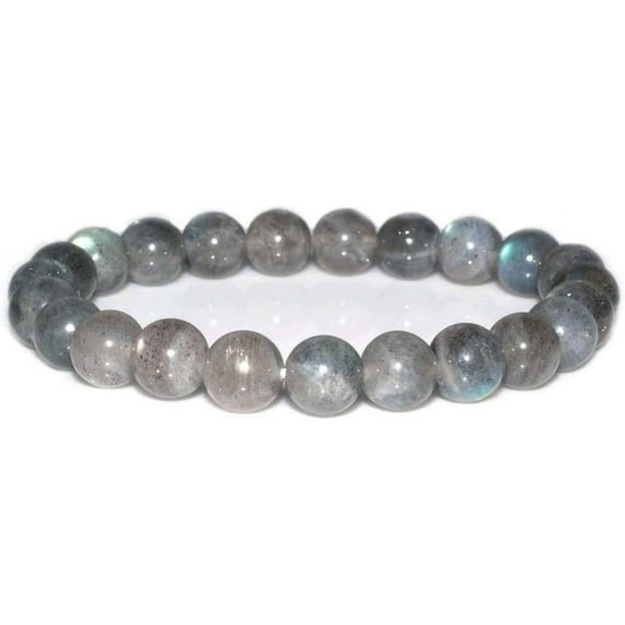 Natural Labradorite 10mm Round Shape Smooth Cut Beads Stretchable Bracelet for Men & Women.