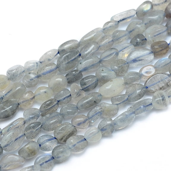 Natural Labradorite Beads Strands Tumbled Stone Nuggets 5~12x6~7mm Hole: 0.8mm 46~57pcs/strand 15.16 inch(38.5cm)