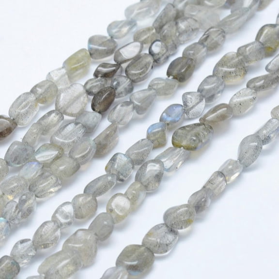 Natural Labradorite Beads Strands Tumbled Stone Nuggets 5x4mm Hole: 1mm 15.7 inch~15.9 inch(40~40.5cm)