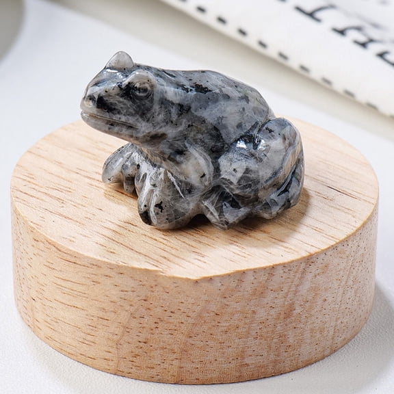 Natural Labradorite Carved Healing Frog Figurines Reiki Energy Stone Display Decorations 37x32x25mm