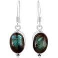 thumbnail image 1 of Natural Labradorite Earrings 925 Silver Overlay handmade Dangle Earrings For Women, 1 of 4