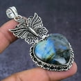 thumbnail image 1 of Natural Labradorite Gemstone 925 Steling Silver Jewelry Pendant 2.96", 1 of 2