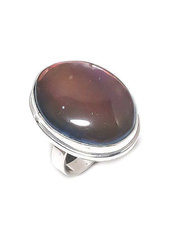 Natural Labradorite Gemstone 925 Sterling Silver Jewelry Ring Size 8