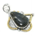thumbnail image 1 of Natural Labradorite Gemstone 925 Sterling Silver Two Tone Pendant 2.21", 1 of 1
