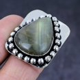 thumbnail image 1 of Natural Labradorite Gemstone Handmade 925 Steling Silver Gift Ring Size 7, 1 of 2
