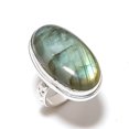 thumbnail image 1 of Natural Labradorite Gemstone Handmade 925 Sterling Silver Jewelry Ring S.10, 1 of 2