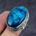 thumbnail image 1 of Natural Labradorite Gemstone Handmade 925 Sterling Silver Jewelry Ring S.10, 1 of 2