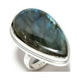 thumbnail image 1 of Natural Labradorite Gemstone Handmade 925 Sterling Silver Jewelry Ring S.10, 1 of 2