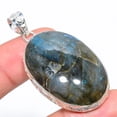 thumbnail image 1 of Natural Labradorite Gemstone Handmade 925 Sterling Silver Pendant 2.17", 1 of 1