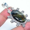 thumbnail image 1 of Natural Labradorite Gemstone Handmade 925 Sterling Silver Pendant 2.17", 1 of 1