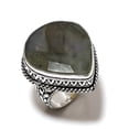 thumbnail image 1 of Natural Labradorite Gemstone Handmade 925 Sterling Silver Ring Size 10, 1 of 2