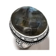 thumbnail image 1 of Natural Labradorite Gemstone Handmade 925 Sterling Silver Ring Size 8, 1 of 2