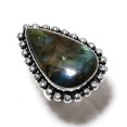 thumbnail image 1 of Natural Labradorite Gemstone Handmade 925 Sterling Silver Ring Size 9.5, 1 of 2