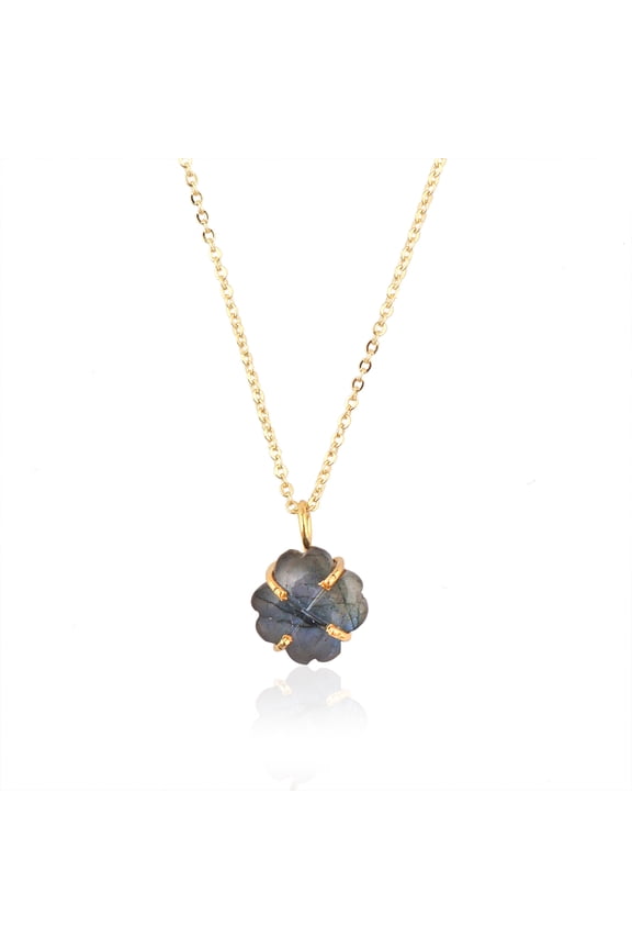 Natural Labradorite Gemstone Pendant Necklace For Women's, Gift For Her