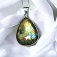 thumbnail image 1 of Natural Labradorite Gemstone Pendant for Her, Labradorite Gemstone Necklace With Box Chain, Birthday Gift For Daughter, 1 of 4