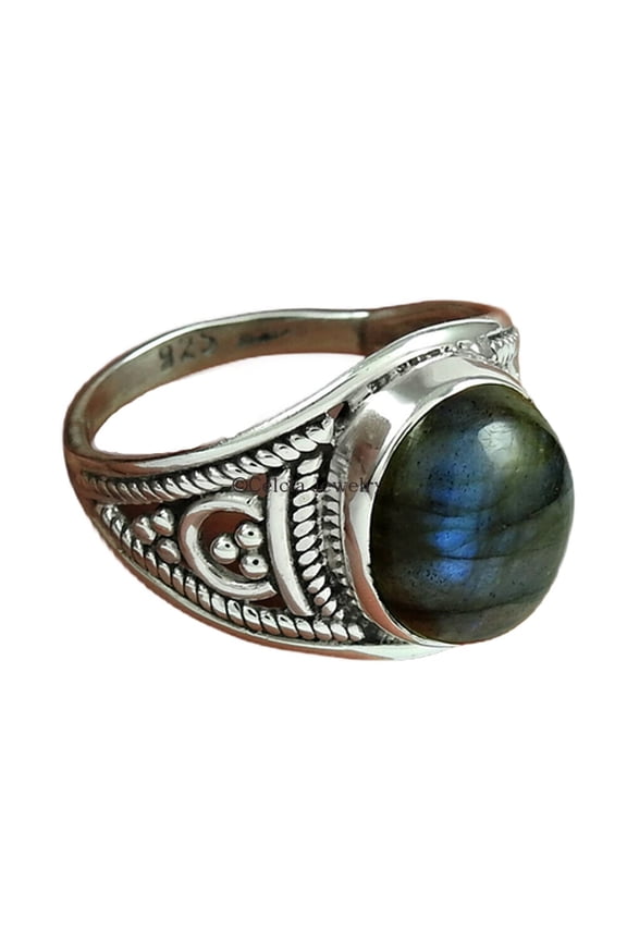 Natural Labradorite Gemstone Ring, Pure 925k Sterling Silver Ring, Signet Ring, Statement Ring, Dainty Ring, Delicate Ring, Women's Designer Ring, Proposal Ring, Gifts For Wife (labradorite, 7)