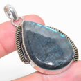 thumbnail image 1 of Natural Labradorite Gemstone Two Tone 925 Sterling Silver Pendant 2.17", 1 of 1