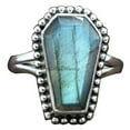 thumbnail image 1 of Natural Labradorite Handmade Ring For Women, Solid 925 Sterling Silver, Blue Fire Gemstone Coffin Ring, Birthday Ring, Anniversary Ring, Wedding Ring, Engagement Ring (Labradorite, Size 7), 1 of 8