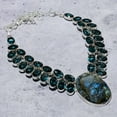thumbnail image 1 of Natural Labradorite, Iolite Gemstone 925 Sterling Silver Necklace 18", 1 of 2