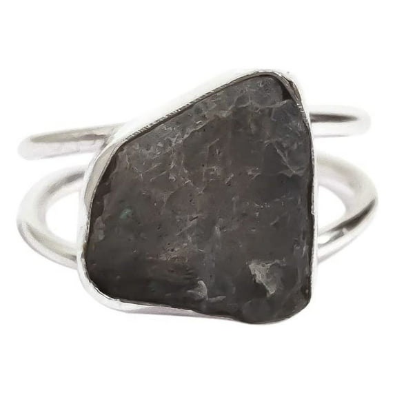 Natural Labradorite Ring, Rough Labra Gemstone Ring, Birthstone, Dual Band, 925 Sterling Silver, Womens Ring, Christmas, Thanksgiving, Handmade, Statement Jewelry, Rough Gemstone Jewelry