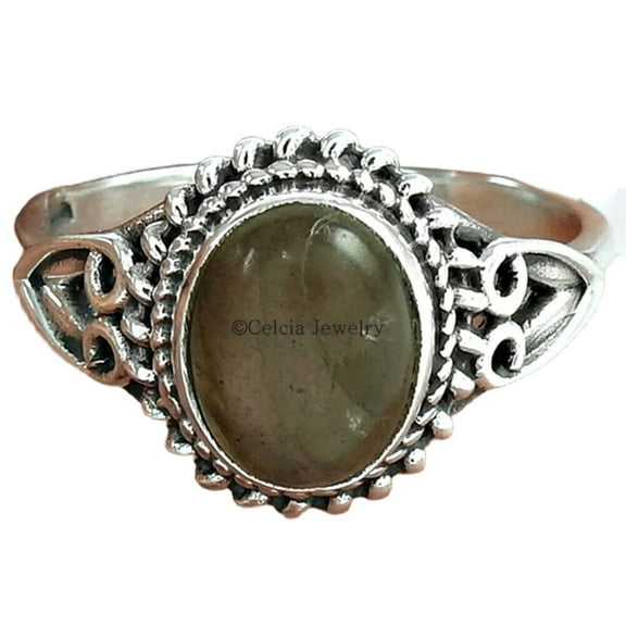 Natural Labradorite Ring, Solid 925k Sterling Silver Ring, Women's Signet Ring, Statement Ring, Dainty Ring, Women's Designer Handmade Ring, Proposal Ring, Gifts For Her (labradorite, 7)