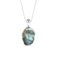 thumbnail image 1 of Natural Labradorite Rough Shape Pendant Necklace in Sterling Silver for Women with 18" Adj. Chain, November Birthstone Jewelry for Her Birthday, Wedding Anniversary, Christmas, Mothers Day, 1 of 1