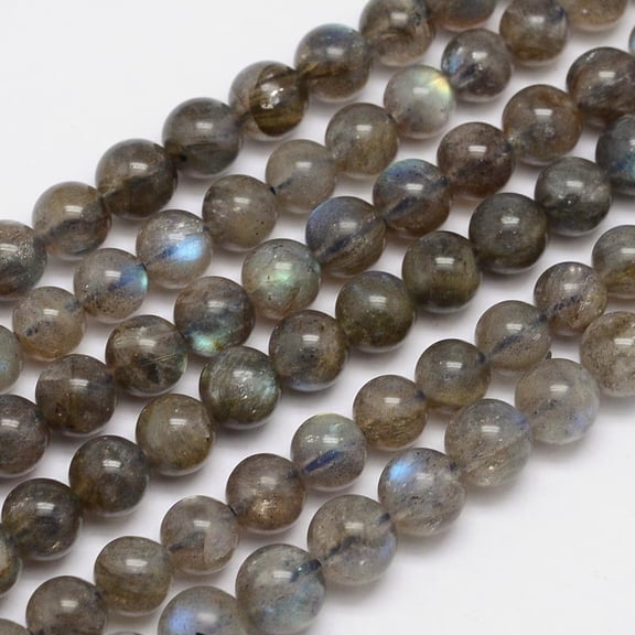 Natural Labradorite Round Bead Strands Grade A 6mm Hole: 1mm 66pcs/strand 15.5 inch