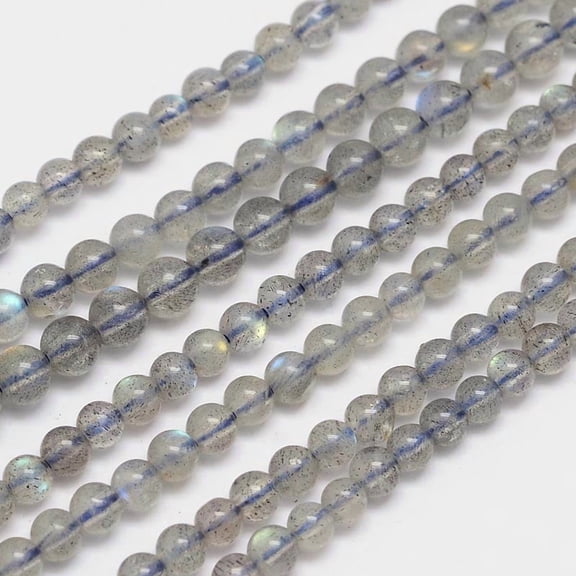 Natural Labradorite Round Bead Strands Grade AA 4mm Hole: 1mm