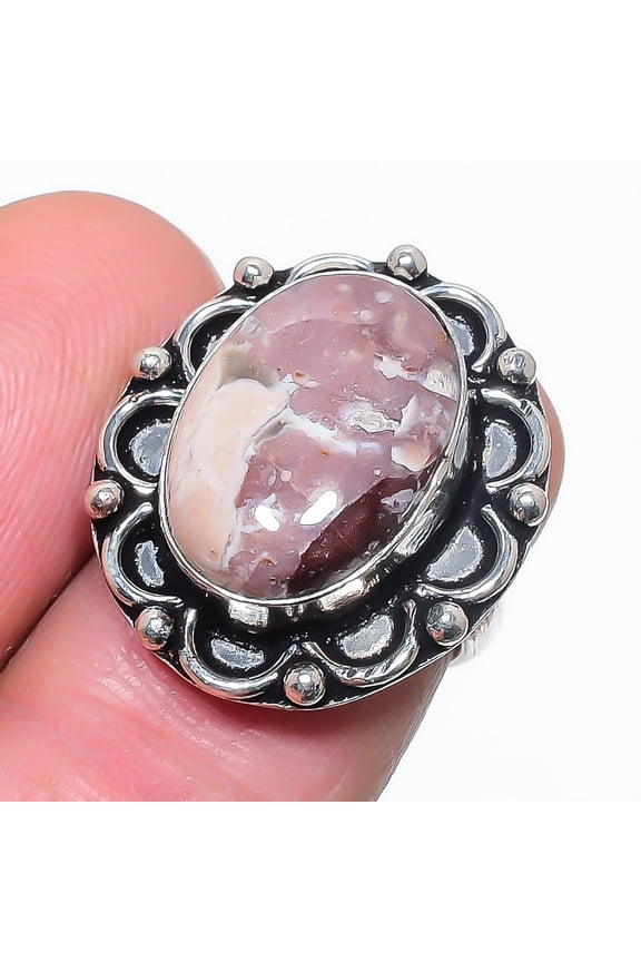 Natural Laguna Lace Agate Gemstone 925 Sterling Silver Jewelry Ring Size 5