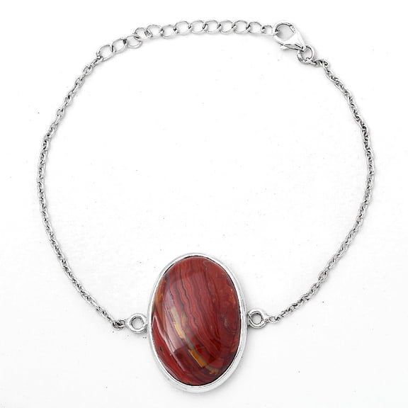 Natural Laguna Lace Agate - Mexican 925 Sterling Silver Bracelet Jewelry B-1023 SDB3075