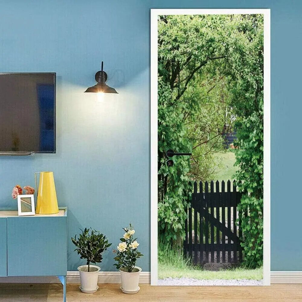 Natural Landscape Door Stickers Sunrise Scenery Mural Decal Ocean Beach
