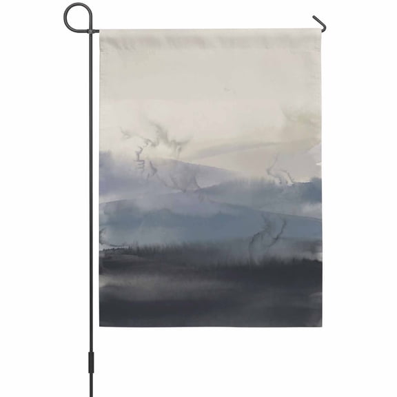 Natural Landscape Garden Flag 12 x 18 Inches, Pastoral Mountain Country Cloud Field Gradient Color Weather Proof Outdoor Patio Flags Double Sided Small Garden Decoration for Yard Outside Home