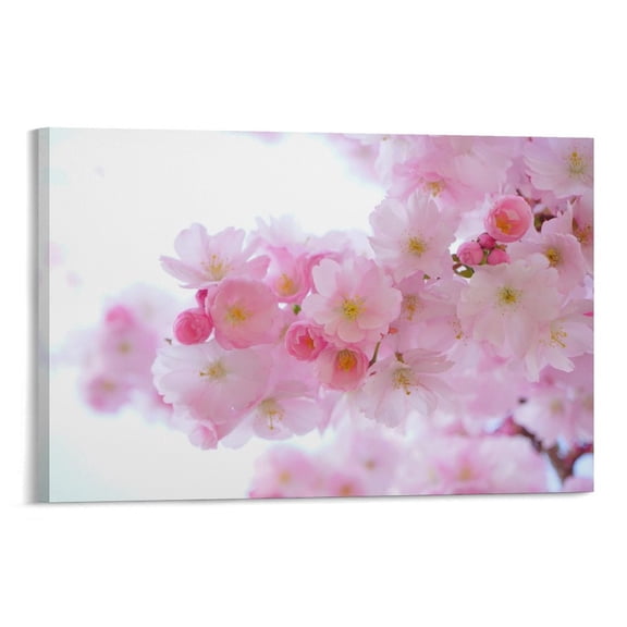 Natural Landscape of Pink Cherry Blossom Branches Poster Home Decor Poster Wall Art Hanging Picture Print Bedroom Decorative Painting Posters Room Aesthetic 16x24inch(40x60cm)