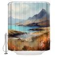 thumbnail image 1 of Natural Landscape Shower Curtain, 66" x 72", Mountain Cloud and River Waterproof Bathroom Curtain Washable Shower Curtain Set with 12 Hooks, 1 of 6