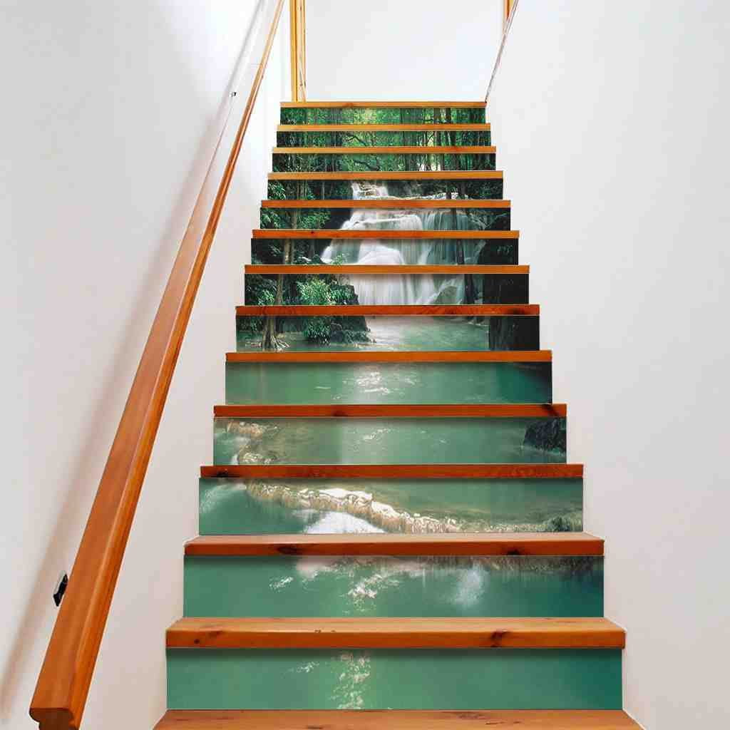 Natural Landscape Stair Stickers Mount Fuji Cherry Blossoms Staircase ...