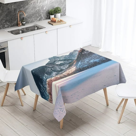 Natural Landscape Tablecloth Outdoor Camping Antifouling Waterproof Rectangular Home Table Decoration