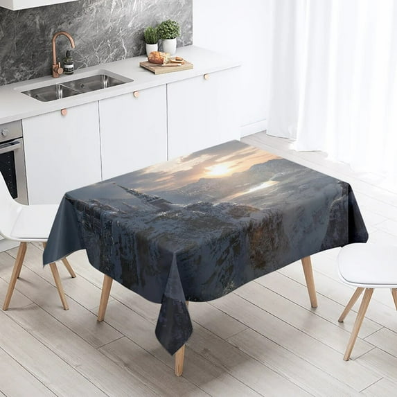Natural Landscape Tablecloth Outdoor Camping Antifouling Waterproof Rectangular Home Table Decoration