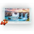 thumbnail image 1 of Natural Landscape Waterfall Aquarium Background, Art Natural Landscape Theme Fish Tank Background, Crawling Terrarium Background with 8 EVA Double-Sided Tape, 48X20IN, 1 of 5