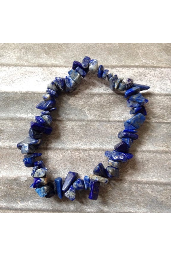 Natural Lapis Lazuli 4-10mm Nugget Chips Shape Rough Cut Beads Stretchable Bracelet for Men & Women.