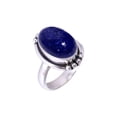 thumbnail image 1 of Natural Lapis Lazuli - Afghanistan 925 Sterling Silver Ring, Adjustable Ring, Silver Jewelry Ring, Blue Ring, Oval Ring, Dainty Ring, Handmade Ring, G, 1 of 4