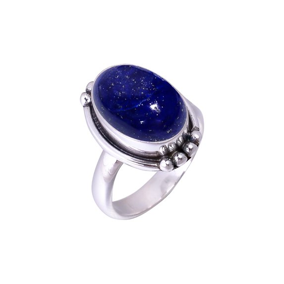 Natural Lapis Lazuli - Afghanistan 925 Sterling Silver Ring, Adjustable Ring, Silver Jewelry Ring, Blue Ring, Oval Ring, Dainty Ring, Handmade Ring, G