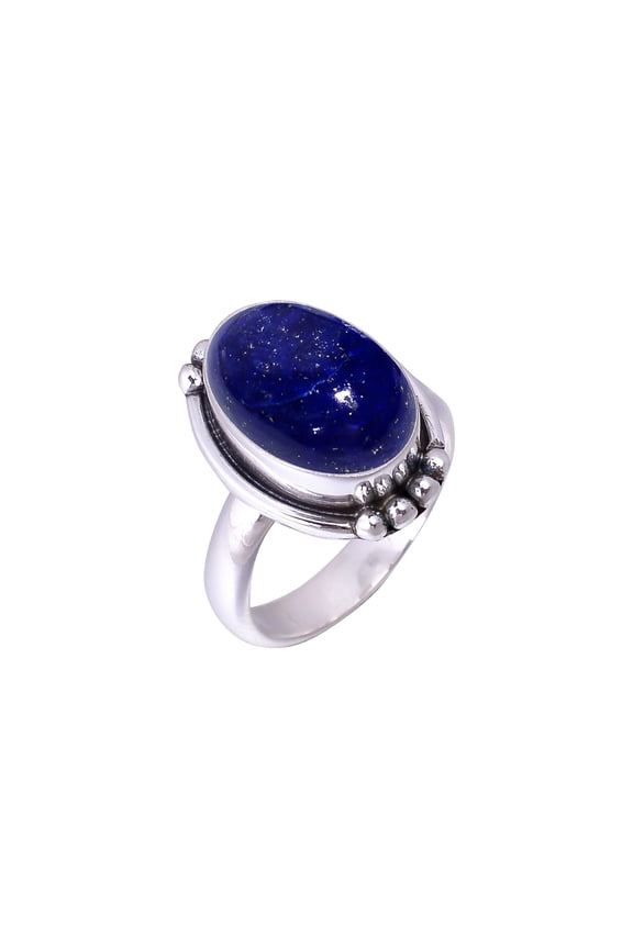 Natural Lapis Lazuli - Afghanistan 925 Sterling Silver Ring, Adjustable Ring, Silver Jewelry Ring, Blue Ring, Oval Ring, Dainty Ring, Handmade Ring, G