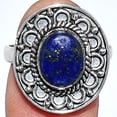 thumbnail image 1 of Natural Lapis Lazuli - Afghanistan 925 Sterling Silver Ring s.8 Jewelry R-1256 SDR243102, 1 of 5